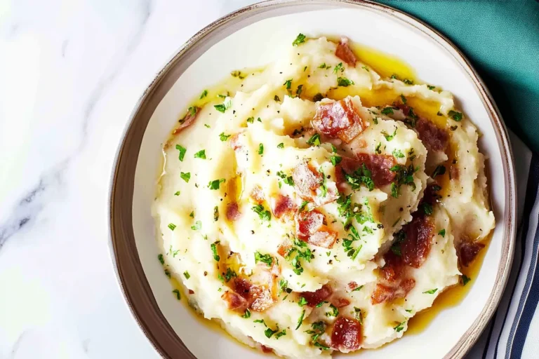 Garlic Mashed Red Potatoes Plated