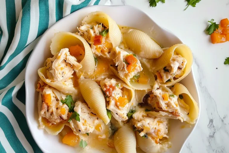 Delicious Chicken Stuffed Shells Ready to Serve