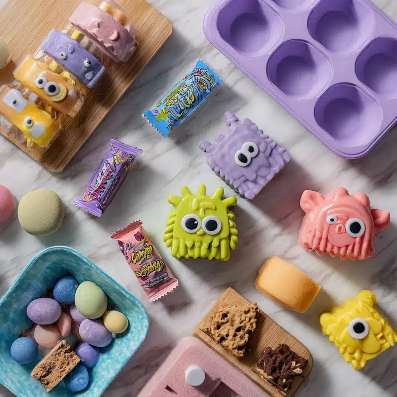 Labubu Candy with colorful wrappers and molds
